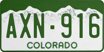 CO license plate AXN916