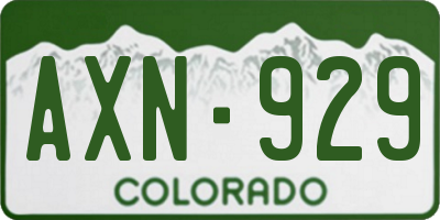 CO license plate AXN929