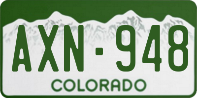 CO license plate AXN948