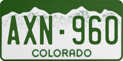 CO license plate AXN960