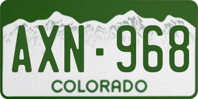 CO license plate AXN968