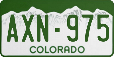 CO license plate AXN975