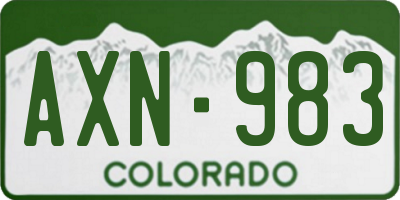 CO license plate AXN983