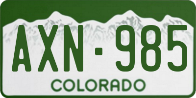 CO license plate AXN985