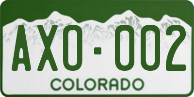 CO license plate AXO002