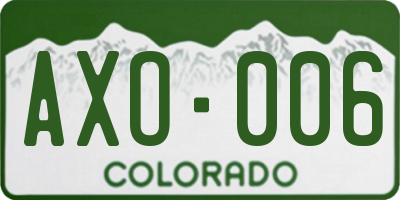 CO license plate AXO006