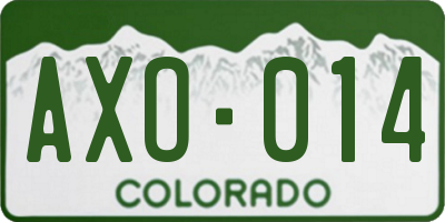 CO license plate AXO014