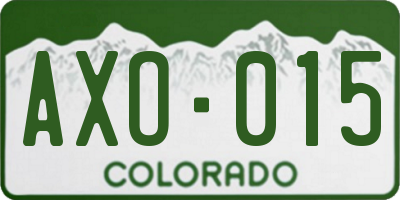 CO license plate AXO015