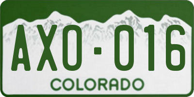 CO license plate AXO016