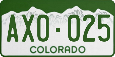CO license plate AXO025