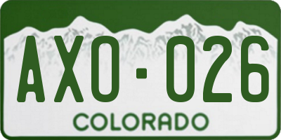 CO license plate AXO026