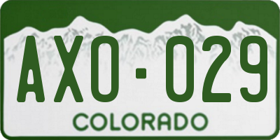 CO license plate AXO029