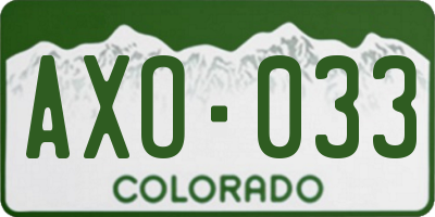 CO license plate AXO033