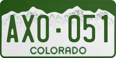 CO license plate AXO051