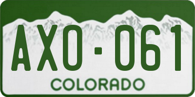 CO license plate AXO061