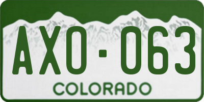CO license plate AXO063