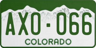 CO license plate AXO066