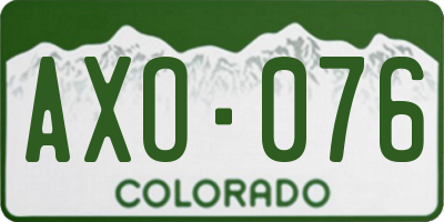 CO license plate AXO076