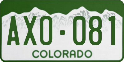 CO license plate AXO081
