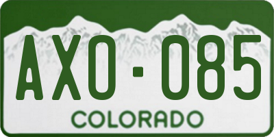 CO license plate AXO085