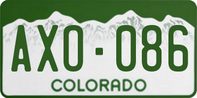 CO license plate AXO086