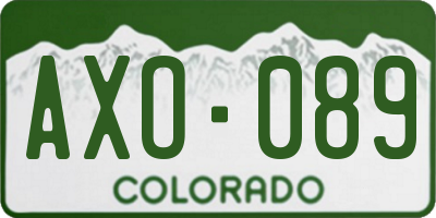 CO license plate AXO089