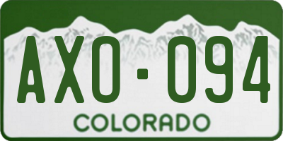 CO license plate AXO094