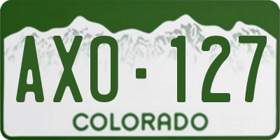 CO license plate AXO127