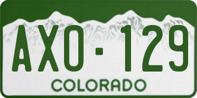 CO license plate AXO129