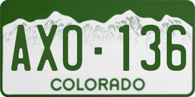 CO license plate AXO136