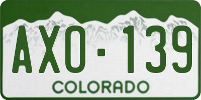CO license plate AXO139