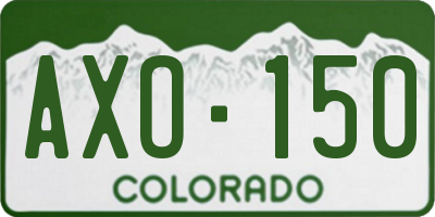 CO license plate AXO150