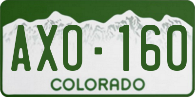 CO license plate AXO160