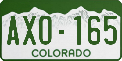 CO license plate AXO165