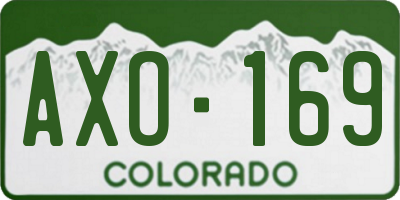 CO license plate AXO169
