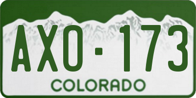 CO license plate AXO173