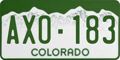 CO license plate AXO183