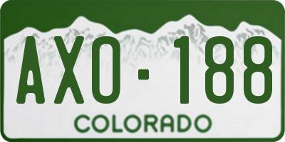 CO license plate AXO188