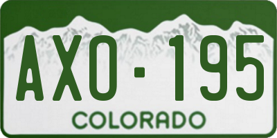 CO license plate AXO195