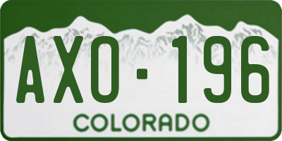 CO license plate AXO196