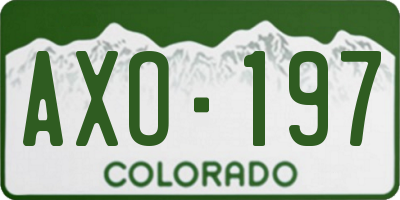 CO license plate AXO197