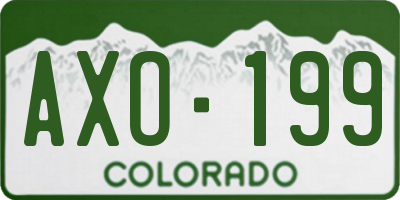 CO license plate AXO199