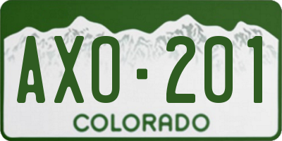 CO license plate AXO201