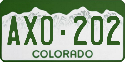 CO license plate AXO202