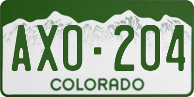 CO license plate AXO204
