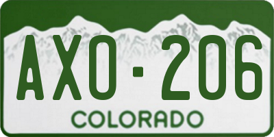 CO license plate AXO206
