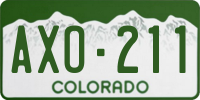 CO license plate AXO211