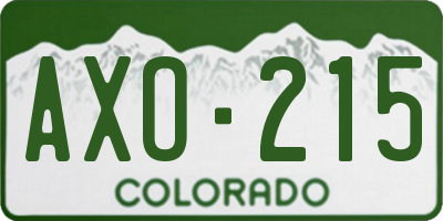 CO license plate AXO215