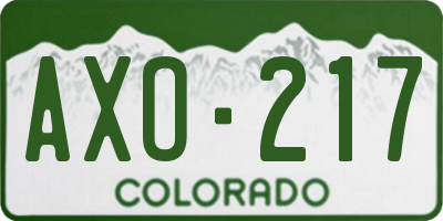 CO license plate AXO217