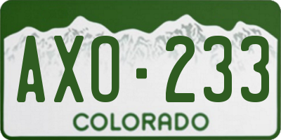 CO license plate AXO233